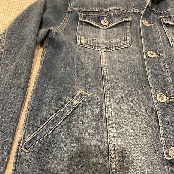 Paige Men Blue Scout Jean Jacket Medium Made to Look Worn Cotton/Rayon - Picture 6 of 11